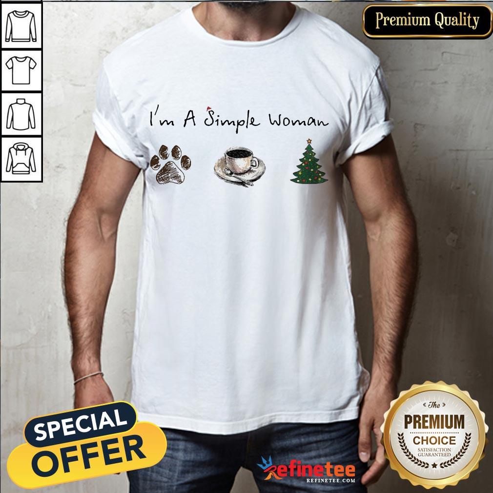 Good I'm A Simple Woman I Like Dog Coffee Christmas Tree Shirt