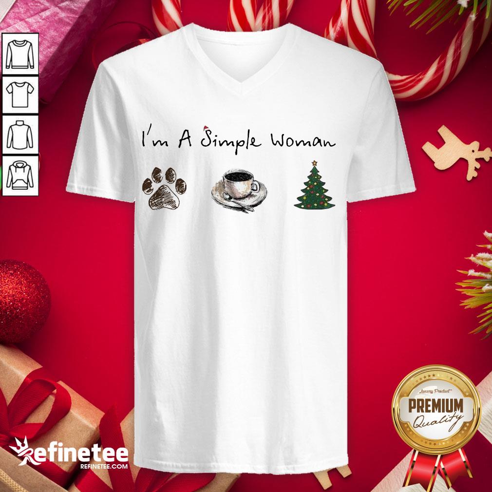 Good I'm A Simple Woman I Like Dog Coffee Christmas Tree Shirt