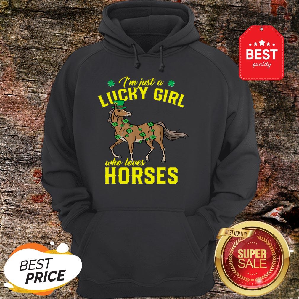 Good Just A Girl Who Loves Horses St Patrick’s Day Equestrian T-Shirt