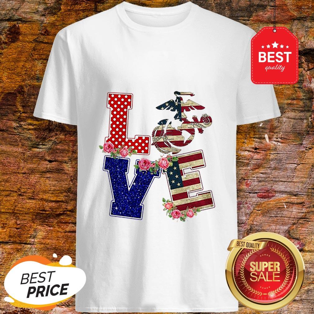 Good Love United States Marine Corps Flowers Shirt