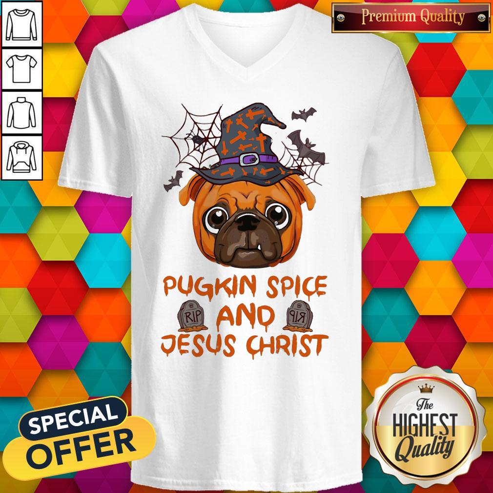 Good Pugkin Spice And Jesus Christ Halloween Shirt