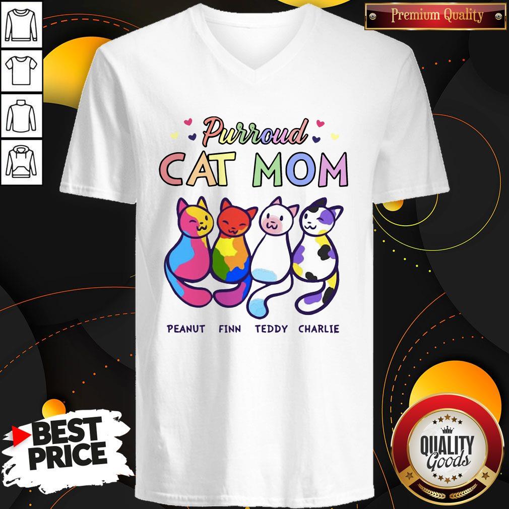 Good Purroud Cat Mom Peanut Finn Teddy Charlie Shirt