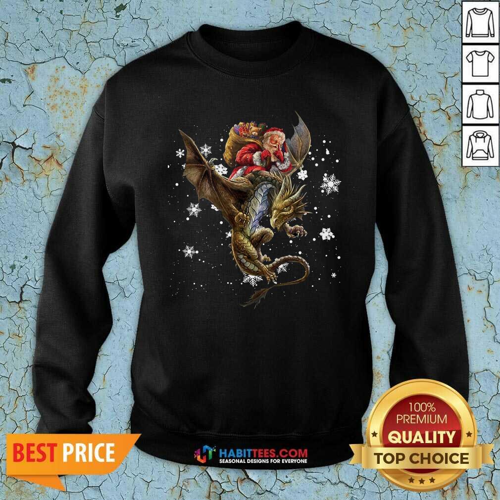 Good Santa Riding Dragon Christmas Shirt