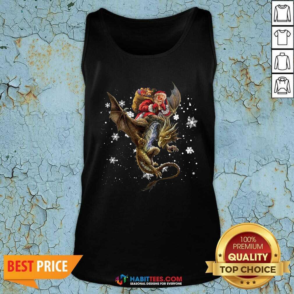 Good Santa Riding Dragon Christmas Shirt