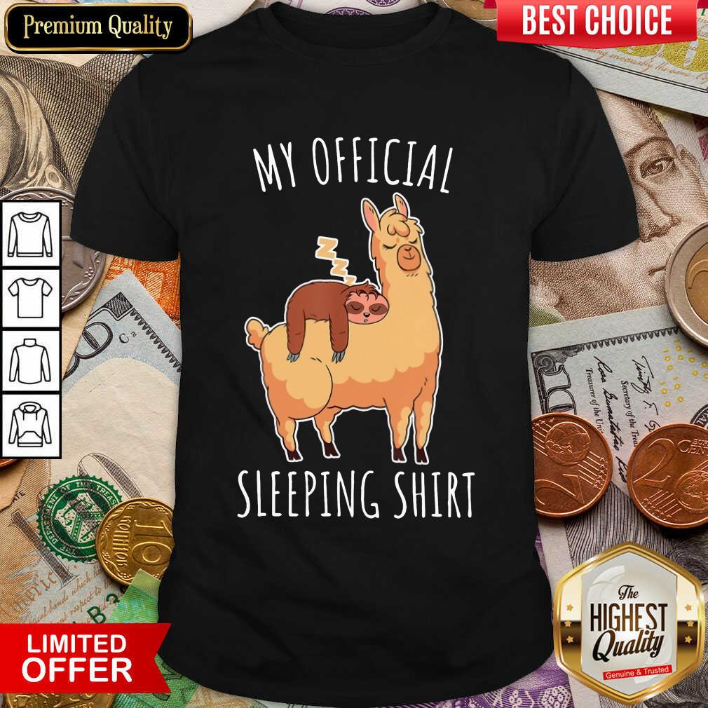 Good Sloth And Alpaca My Official Sleeping Shirt
