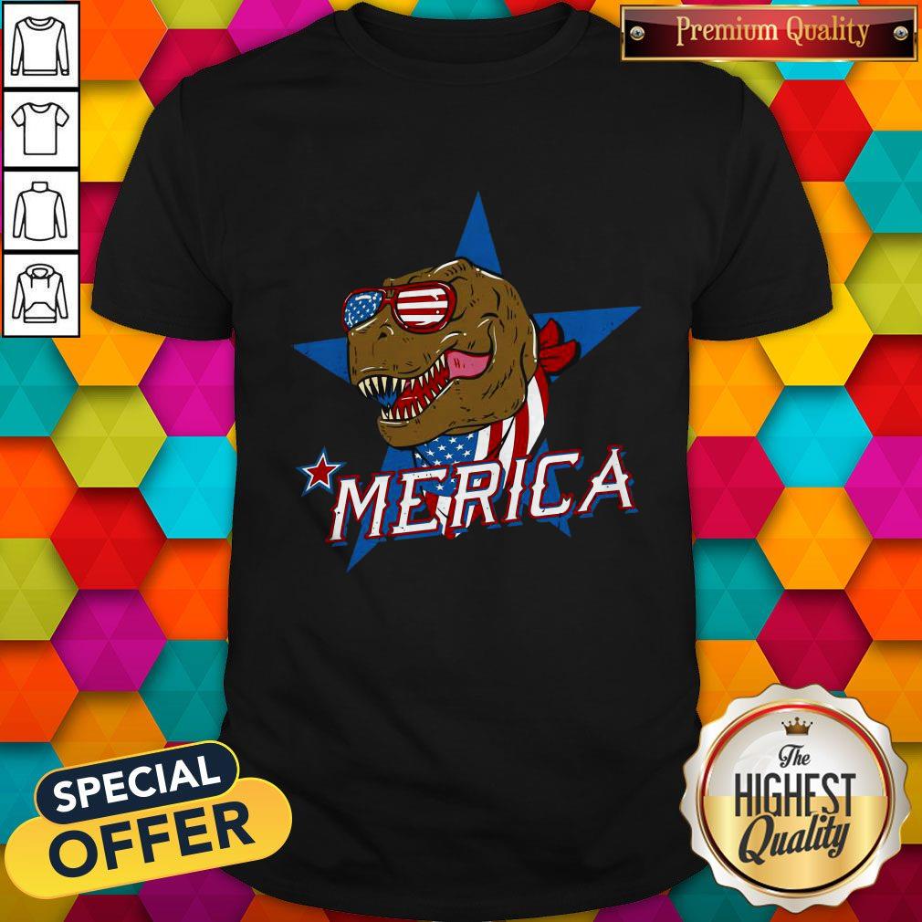 Good T-rex Dinosaur Merica American Flag Shirt