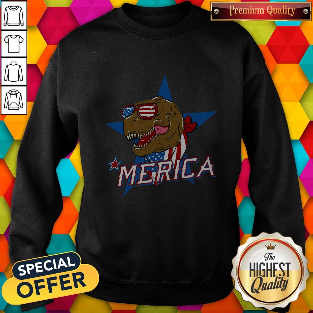 Good T-rex Dinosaur Merica American Flag Shirt