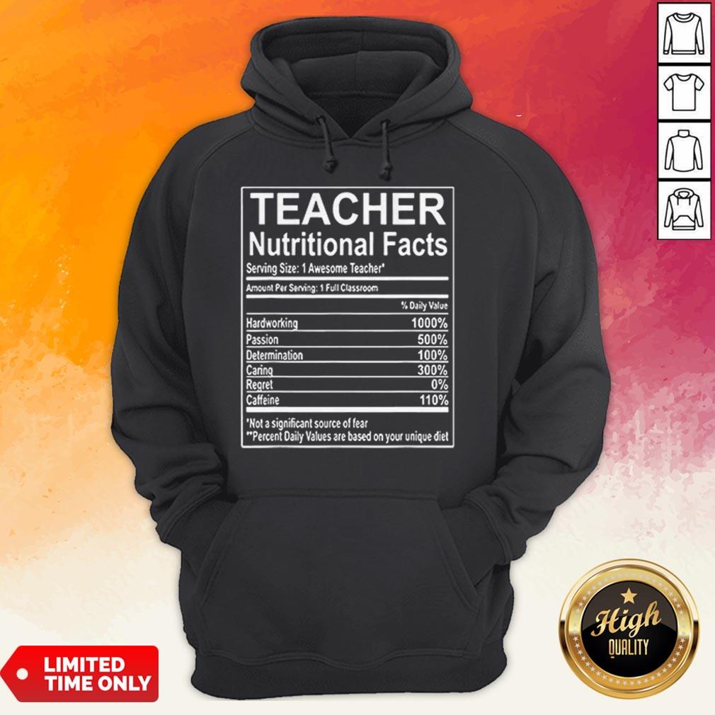 Good Teacher Nutrition Facts Shirt