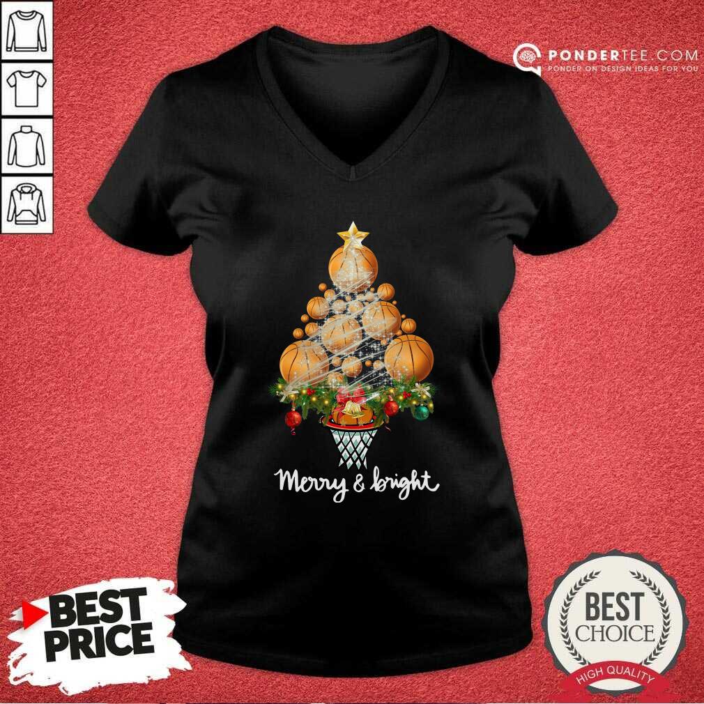 Good Volleyball Merry And Bright Christmas Tree Shirt