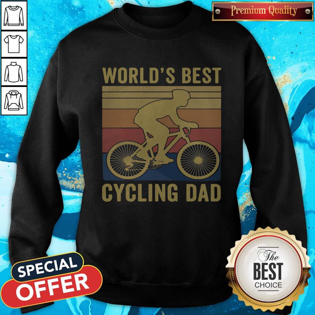 Good Worlds Best Cycling Dad Vintage Retro Shirt