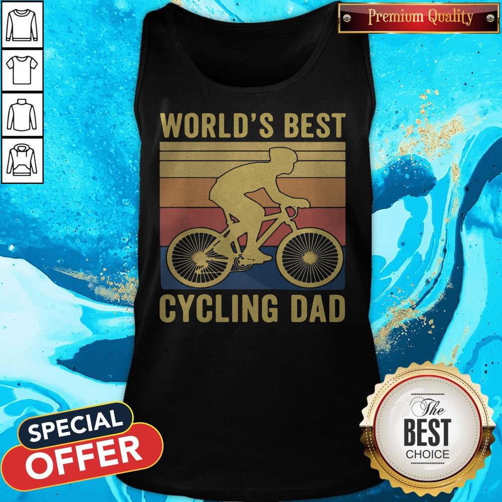 Good Worlds Best Cycling Dad Vintage Retro Shirt