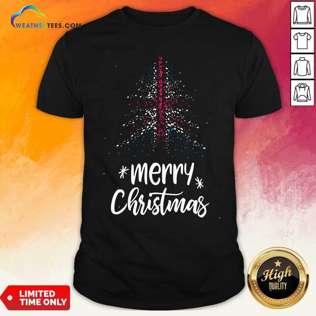 Grateful Tree England Flag Merry Christmas Shirt