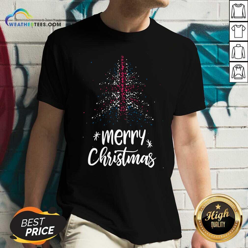 Grateful Tree England Flag Merry Christmas Shirt