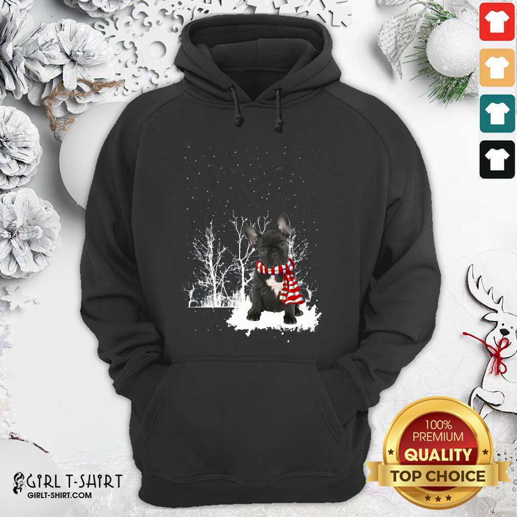 Great French Bulldog Snow Scarf Christmas Shirt