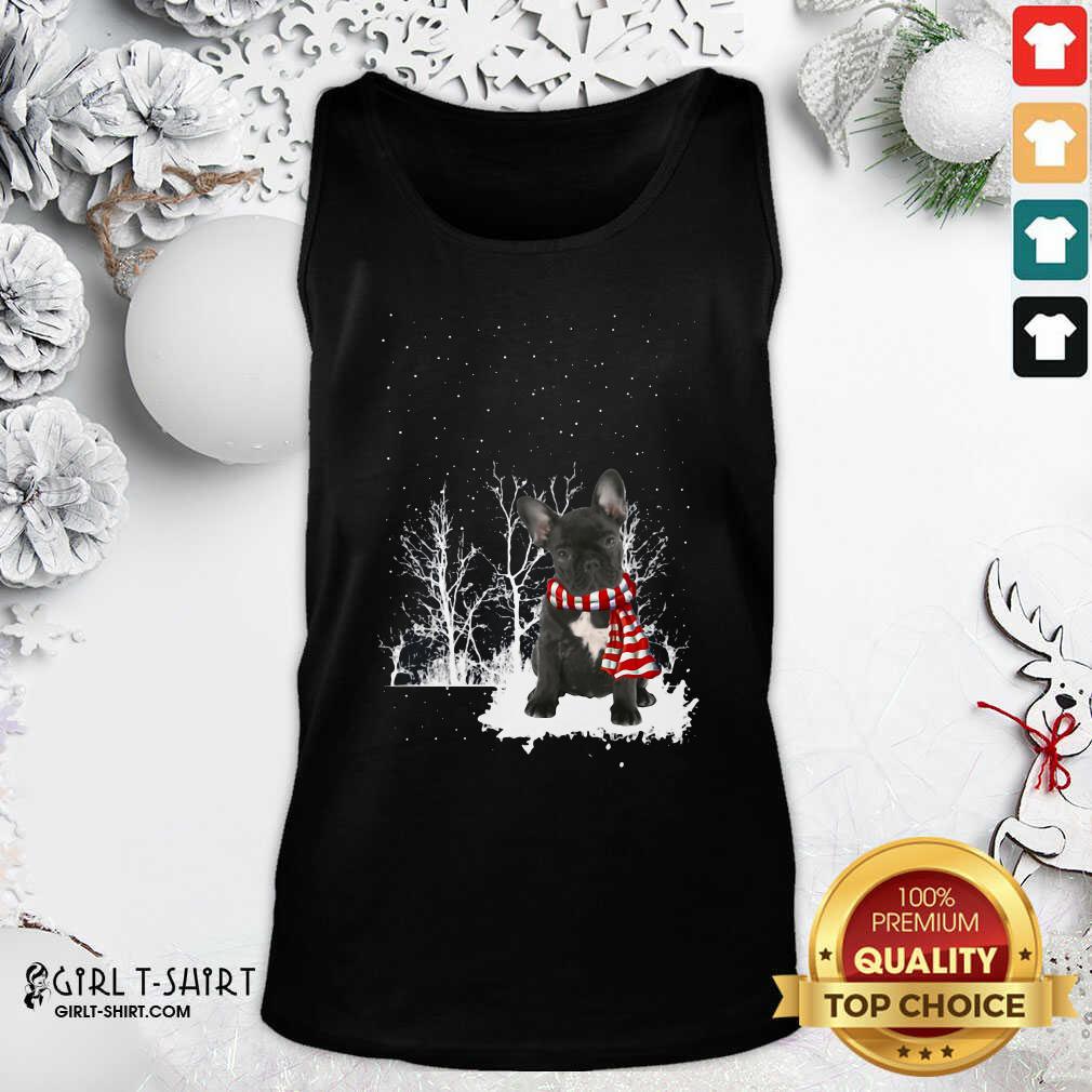 Great French Bulldog Snow Scarf Christmas Shirt