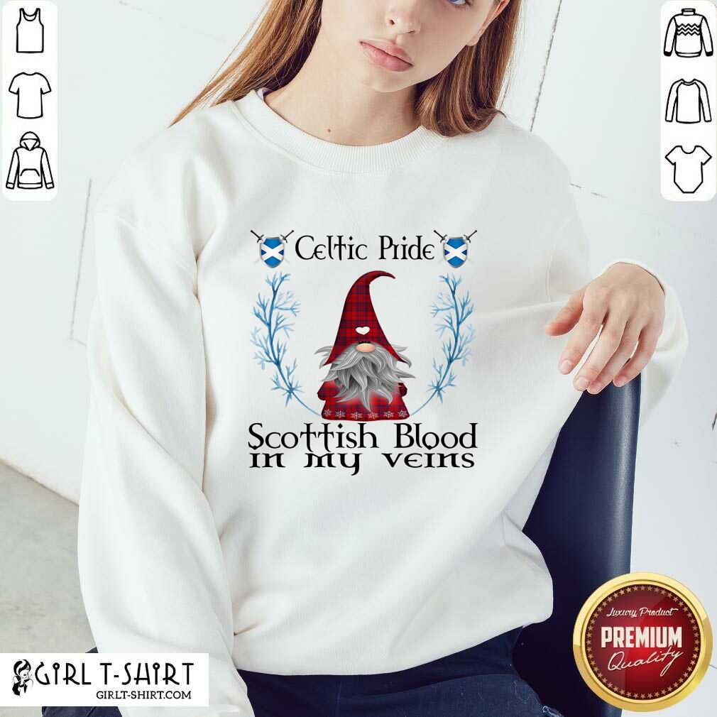 Great Gnome Celtic Pride Scottish Blood In My Veins Christmas Shirt