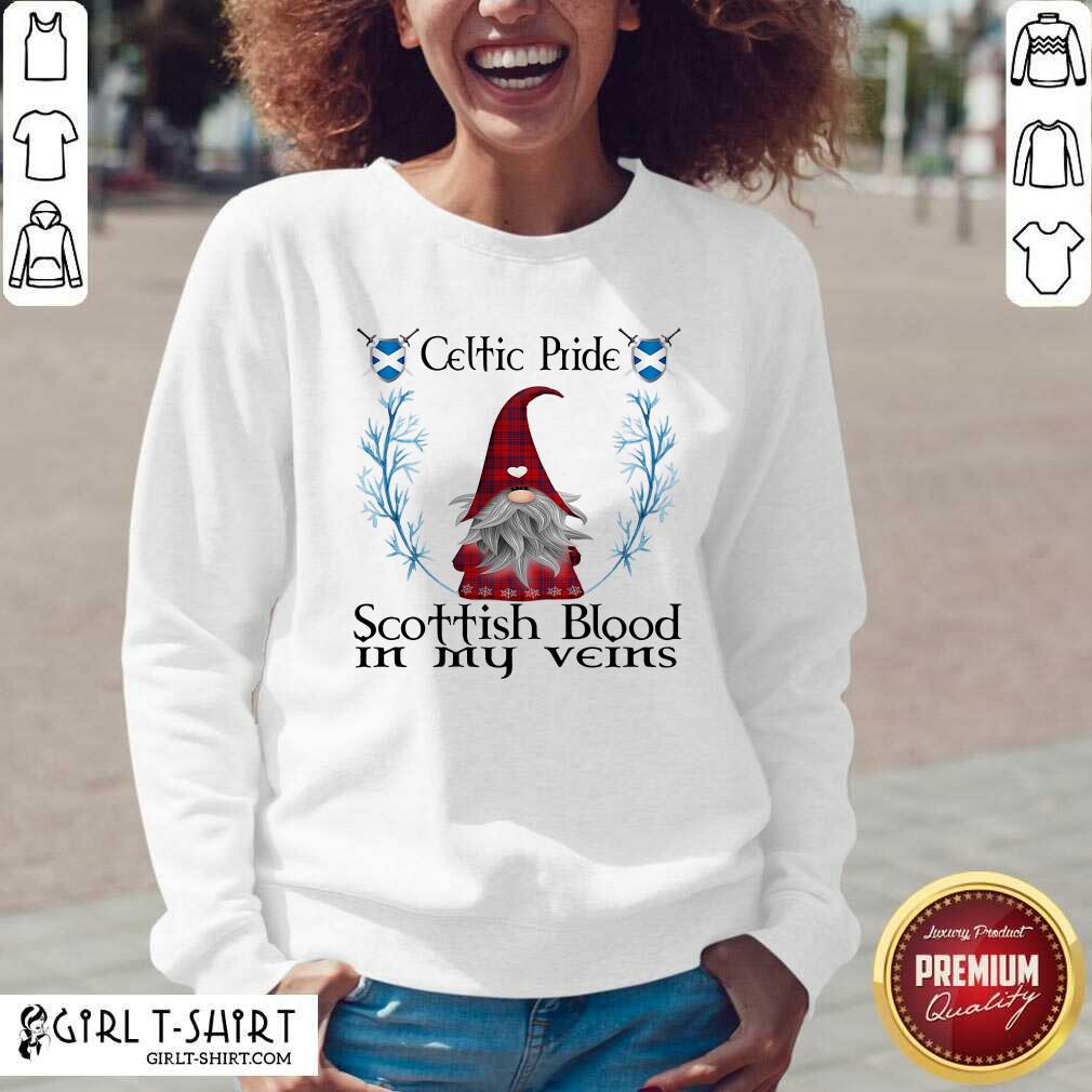 Great Gnome Celtic Pride Scottish Blood In My Veins Christmas Shirt