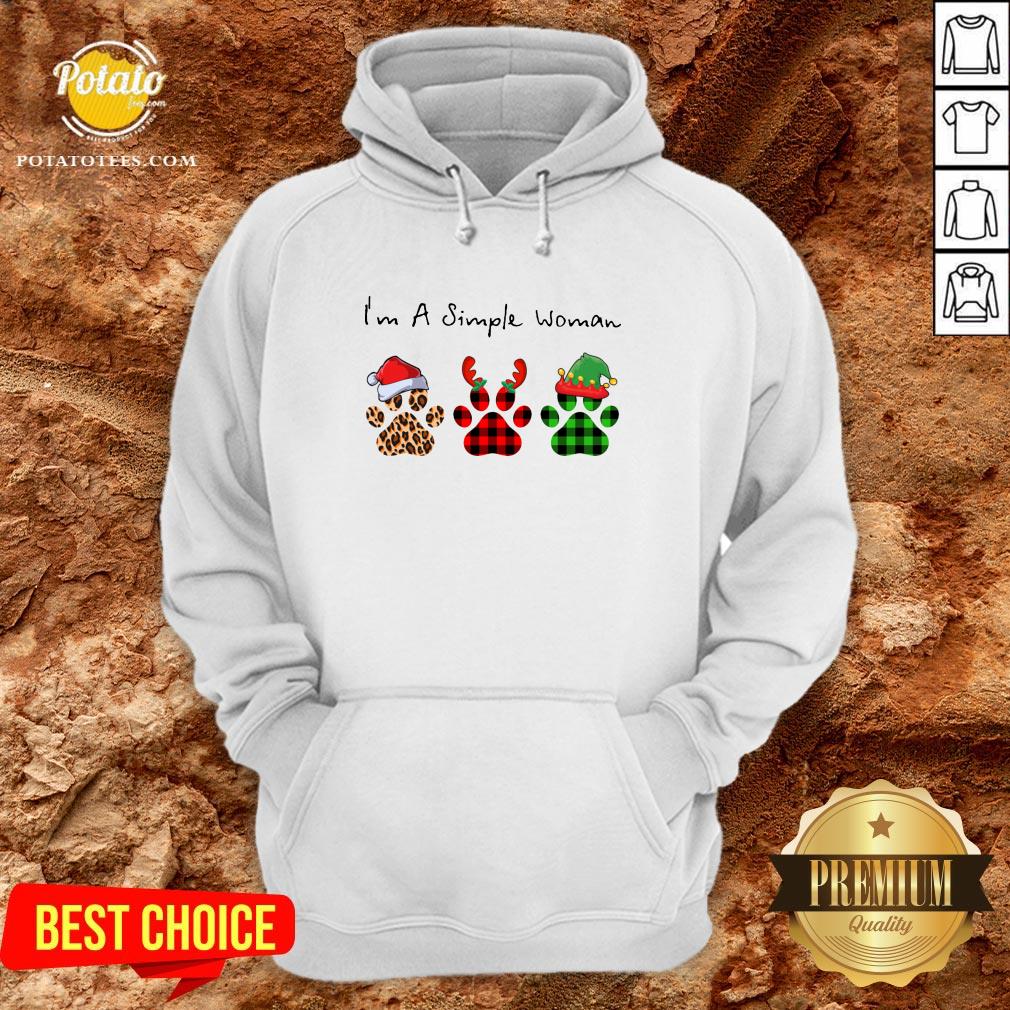 Great Plaid Paw Santa I’m A Simple Woman Christmas Shirt
