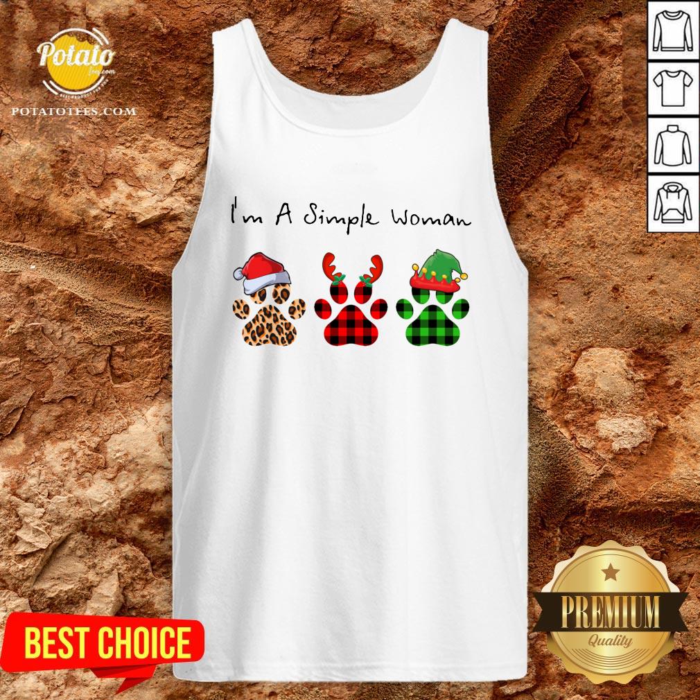 Great Plaid Paw Santa I’m A Simple Woman Christmas Shirt