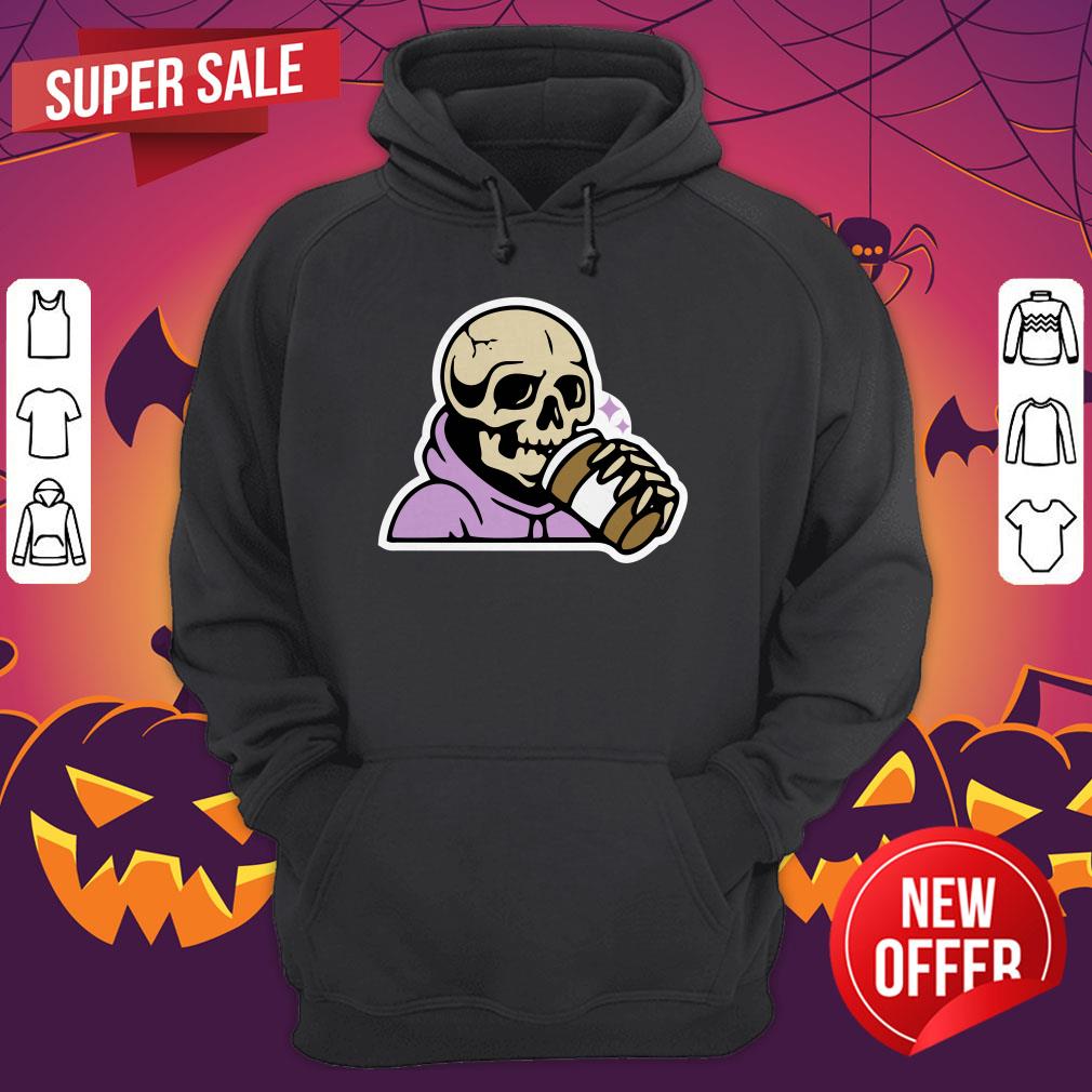Halloween Coffee Drinking Skeleton Dia De Muertos Day Dead Shirt