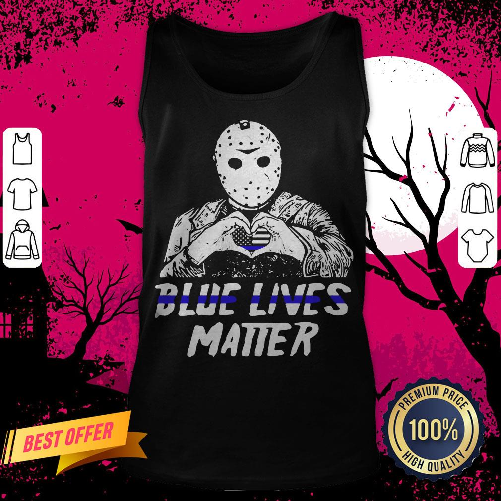 Halloween Jason Voorhees Blue Lives Matter American Flag Shirt