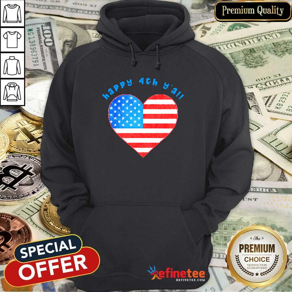 Happy 4th Y'all American Flag Heart Shirt
