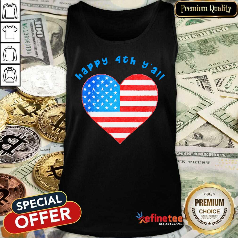 Happy 4th Y'all American Flag Heart Shirt