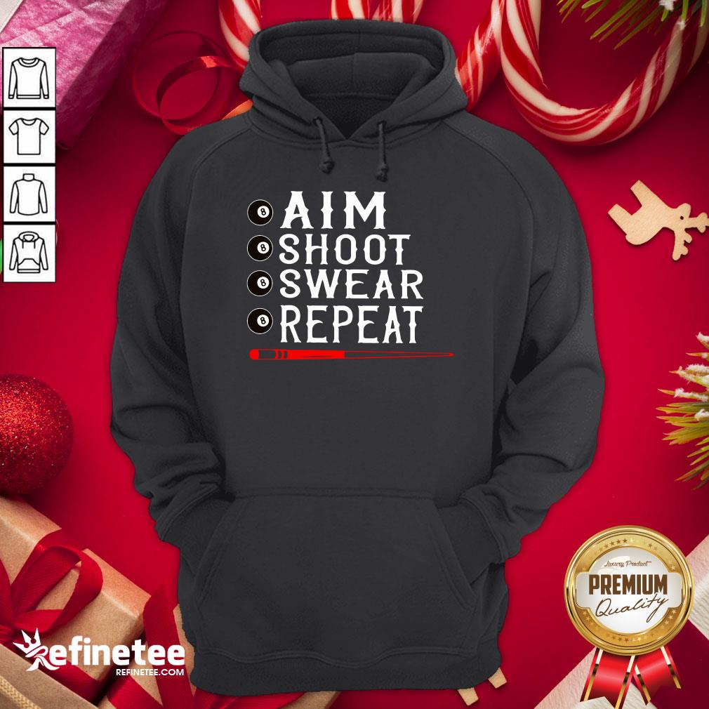 Happy Aim Shoot Swear Repeat Billiards Christmas Gift Shirt