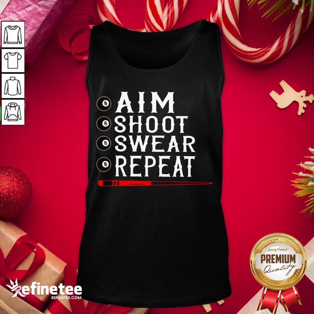 Happy Aim Shoot Swear Repeat Billiards Christmas Gift Shirt