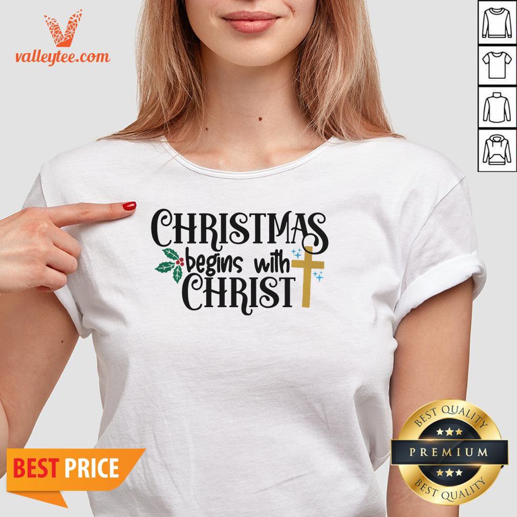 Happy Christmas Begin With Christ Jesus Shirt