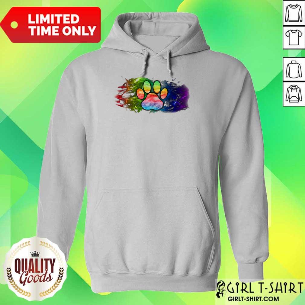 Happy Dog Paw Fire Flag Shirt