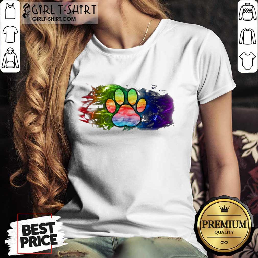 Happy Dog Paw Fire Flag Shirt