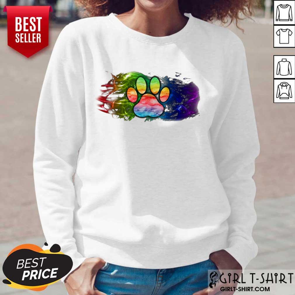 Happy Dog Paw Fire Flag Shirt