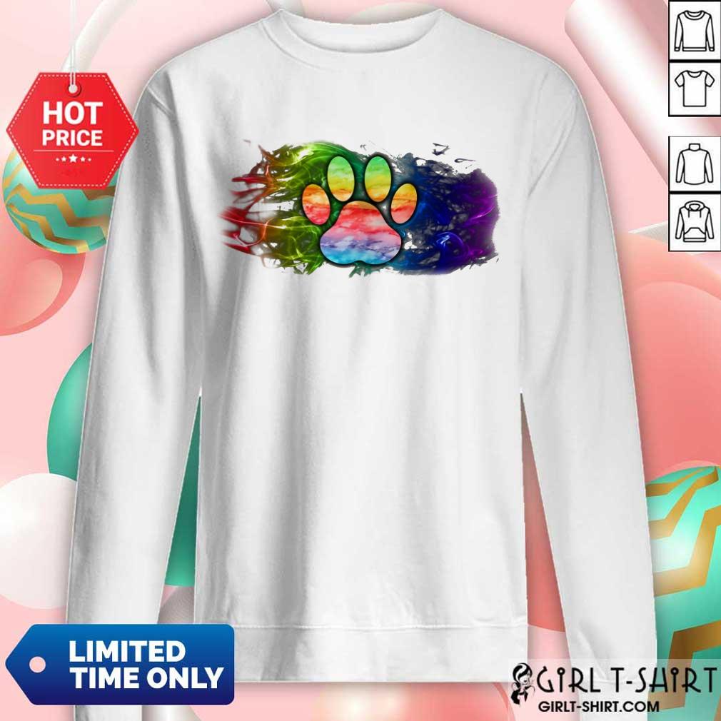 Happy Dog Paw Fire Flag Shirt