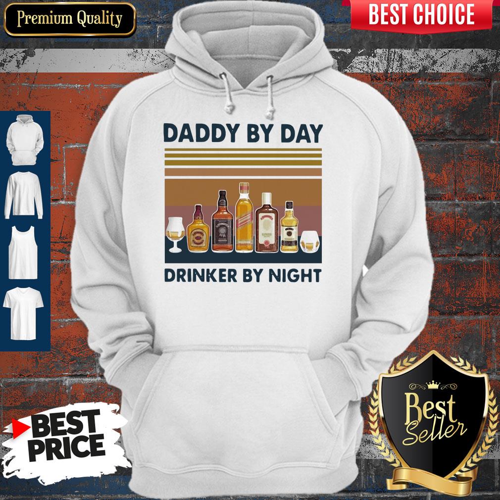 Happy Fathers Day Daddy By Day Drinker By Night Wine Vintage Version Shirt