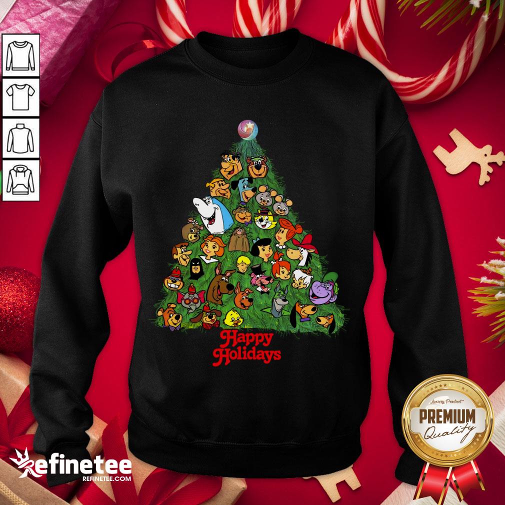 Happy Holidays From Your Favorite Cartoon Characters In A Christmas Tree Shirt