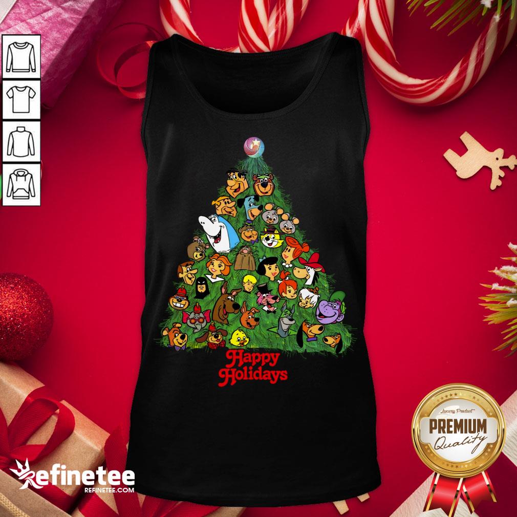 Happy Holidays From Your Favorite Cartoon Characters In A Christmas Tree Shirt