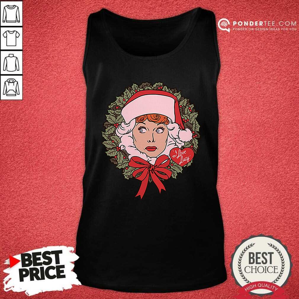 Happy I Love Lucy Christmas Wreath Shirt