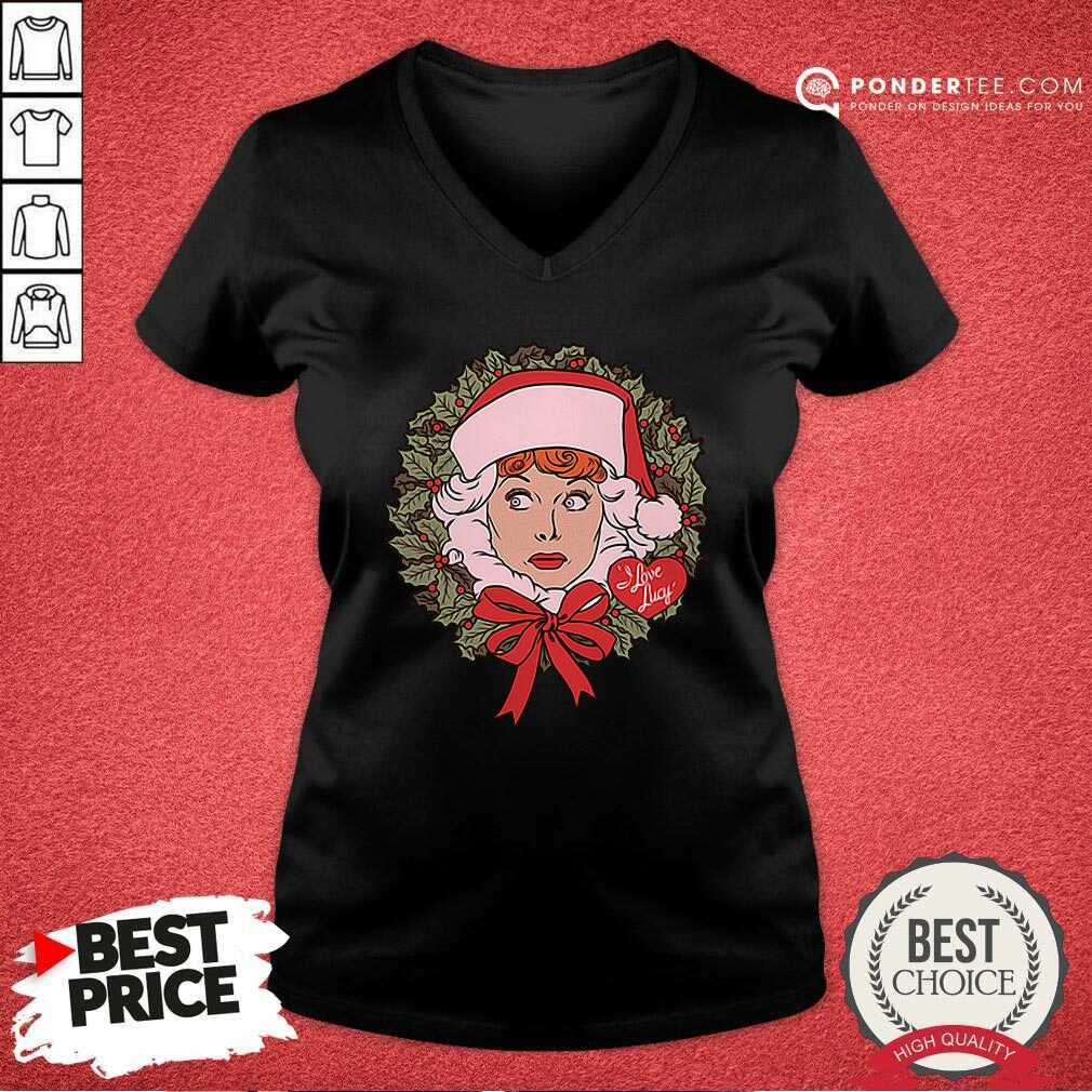 Happy I Love Lucy Christmas Wreath Shirt