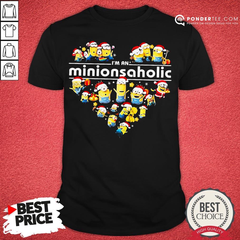Happy I’m An Minions Aholic Santa Heart Shirt