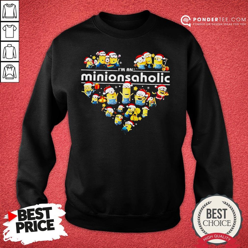Happy I’m An Minions Aholic Santa Heart Shirt