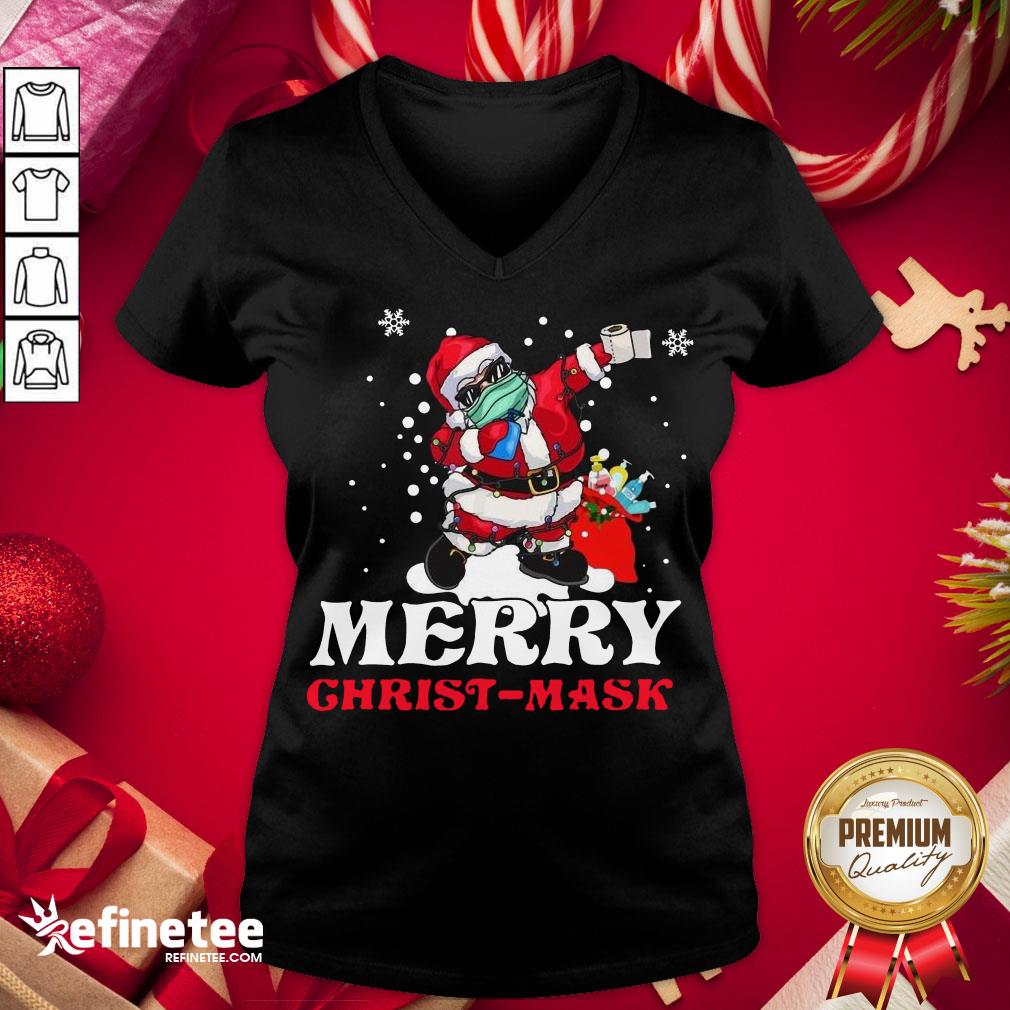 Happy Merry Christmask 2020 Dabbing Santa Toilet Paper Christmas Shirt