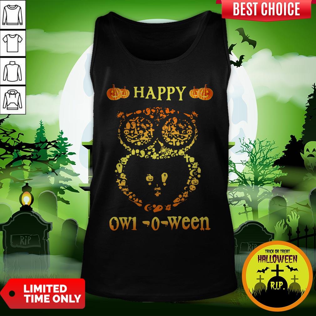 Happy Owl-o-ween Funny Owl Halloween Owl-o-ween T-Shirt