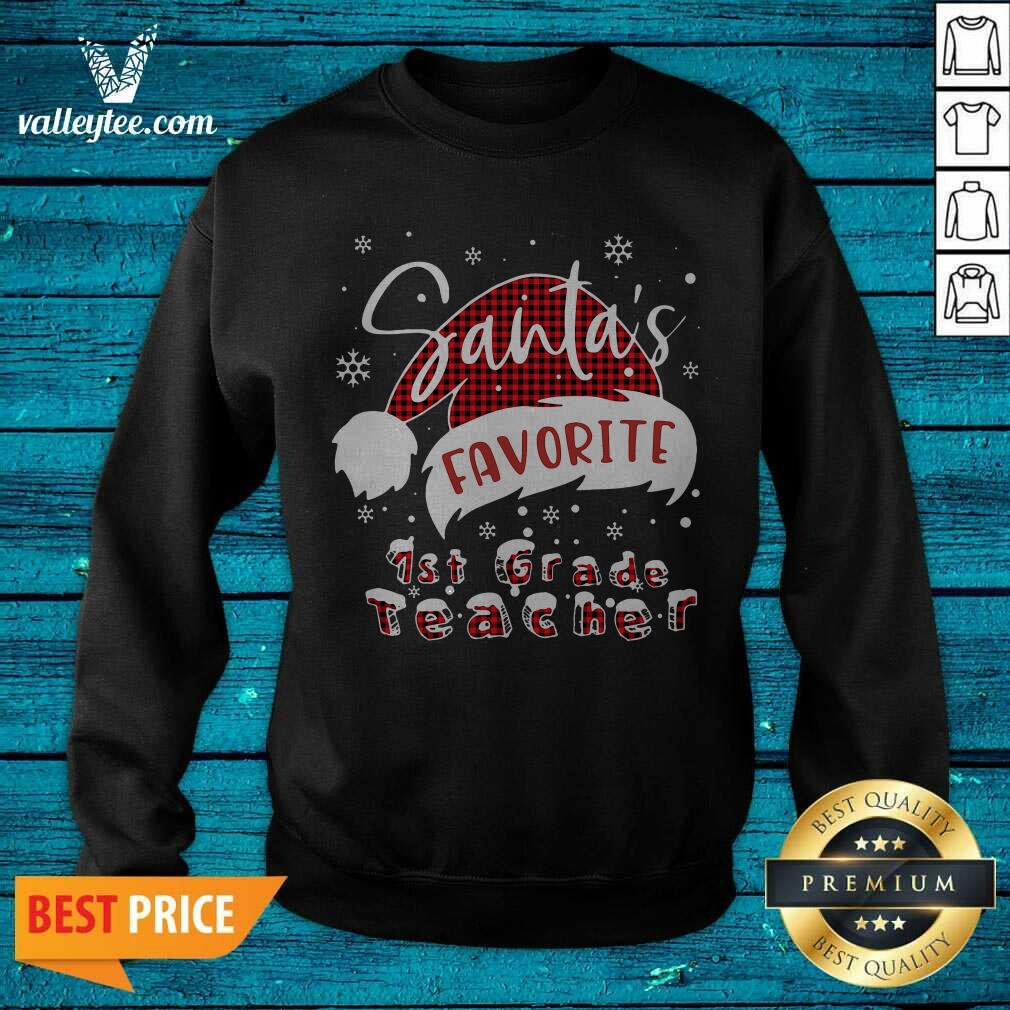 Happy Santa’s Favorite 1st Grade Teacher Christmas Shirt