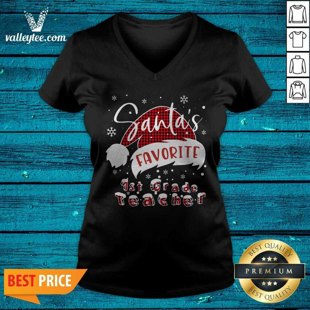 Happy Santa’s Favorite 1st Grade Teacher Christmas Shirt