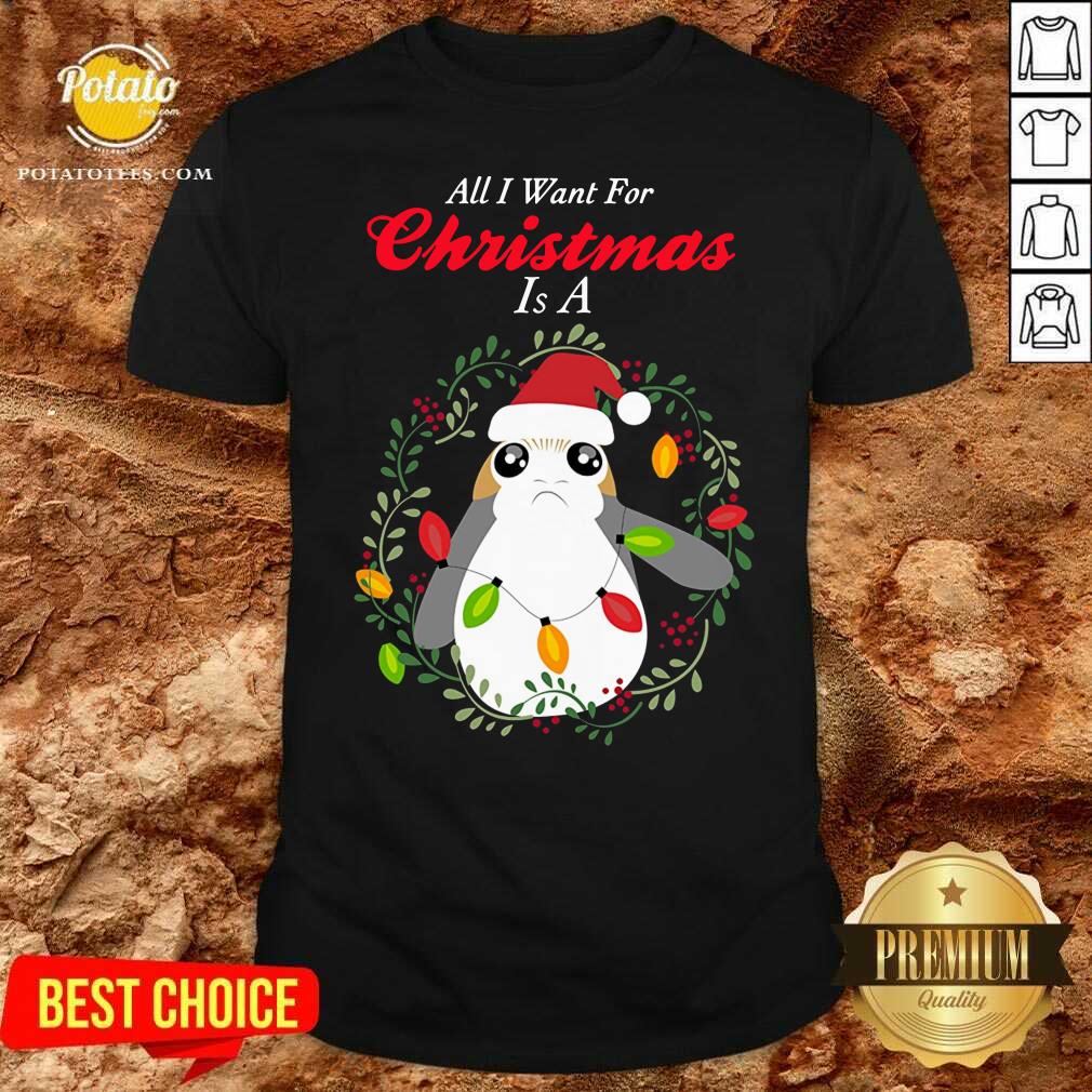 Happy Star Wars Porg All I Want Christmas Shirt