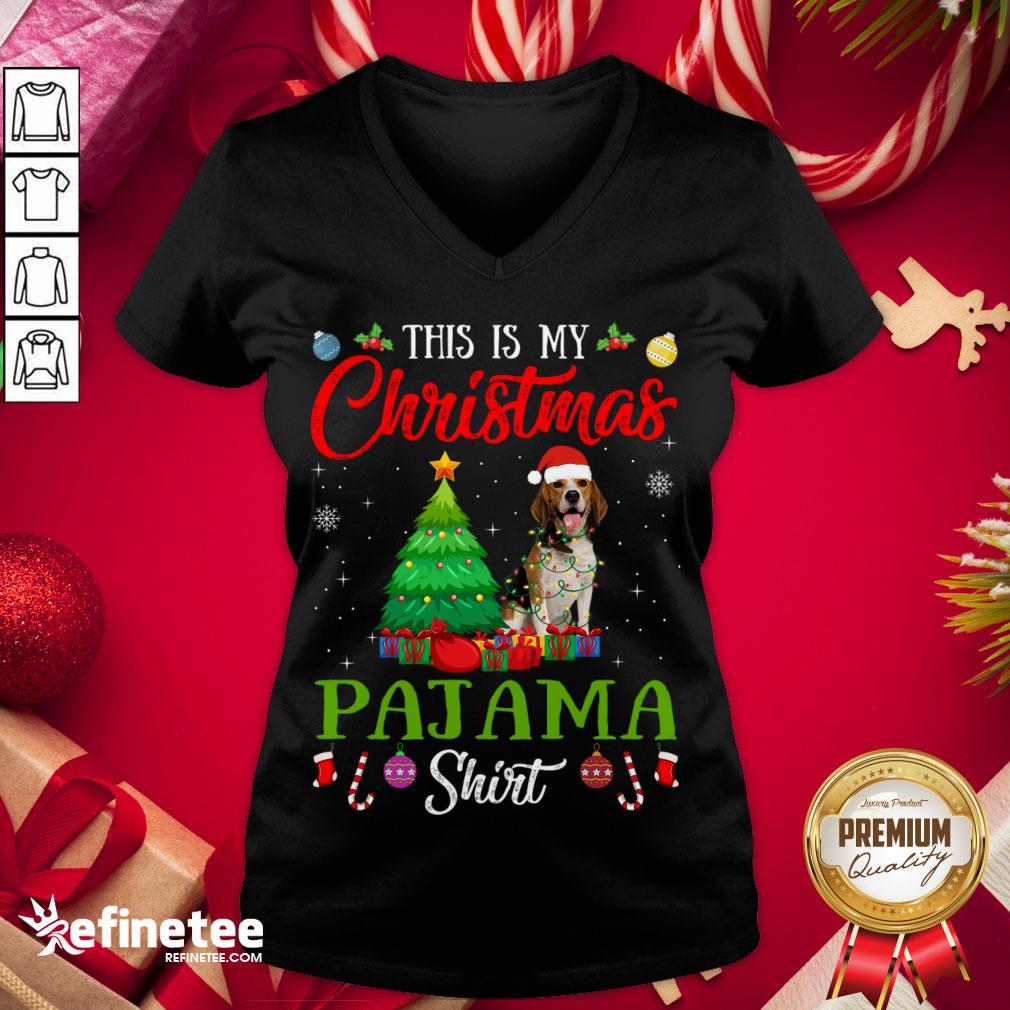 Happy This Is My Christmas Pajama Shirt Beagle Dog Lover Gift Shirt