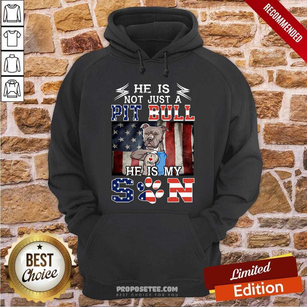 He Is Not Just A Pit Bull He Is My Son American Flag Shirt