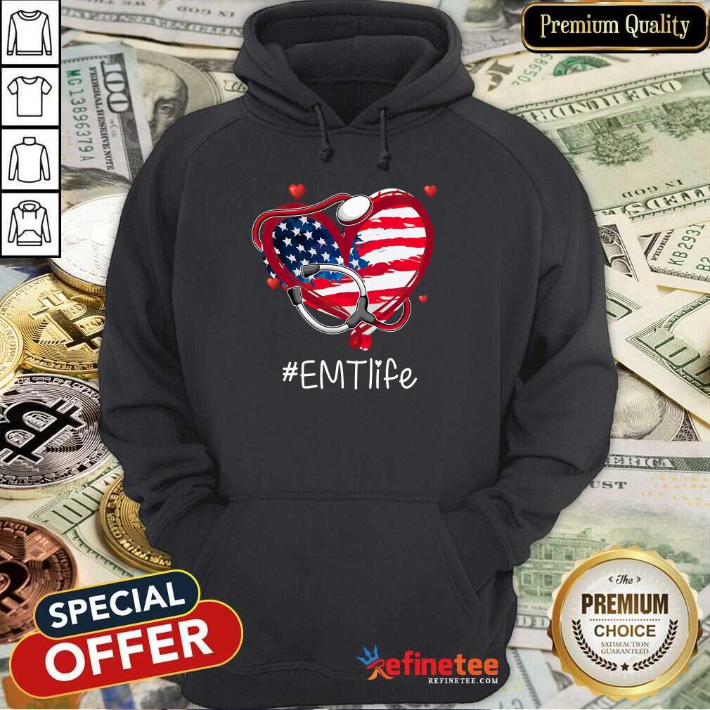 Heart American Flag EMT Life Shirt