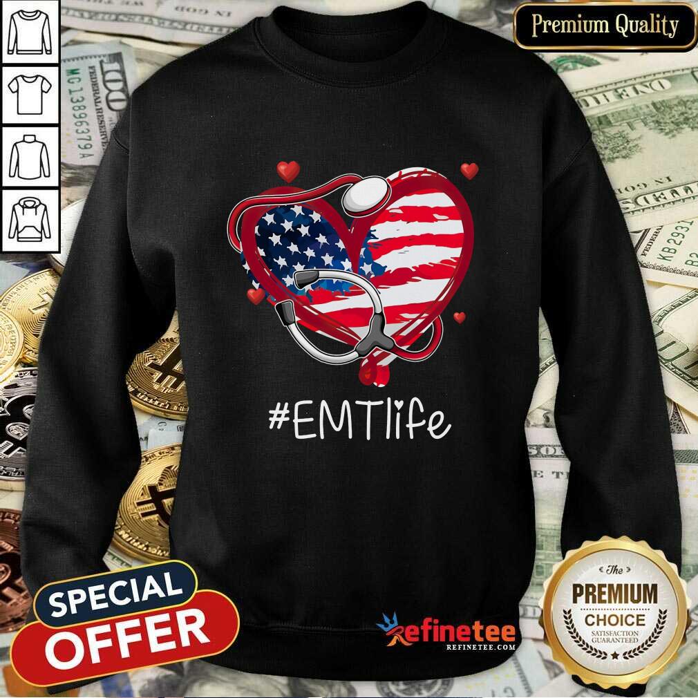 Heart American Flag EMT Life Shirt